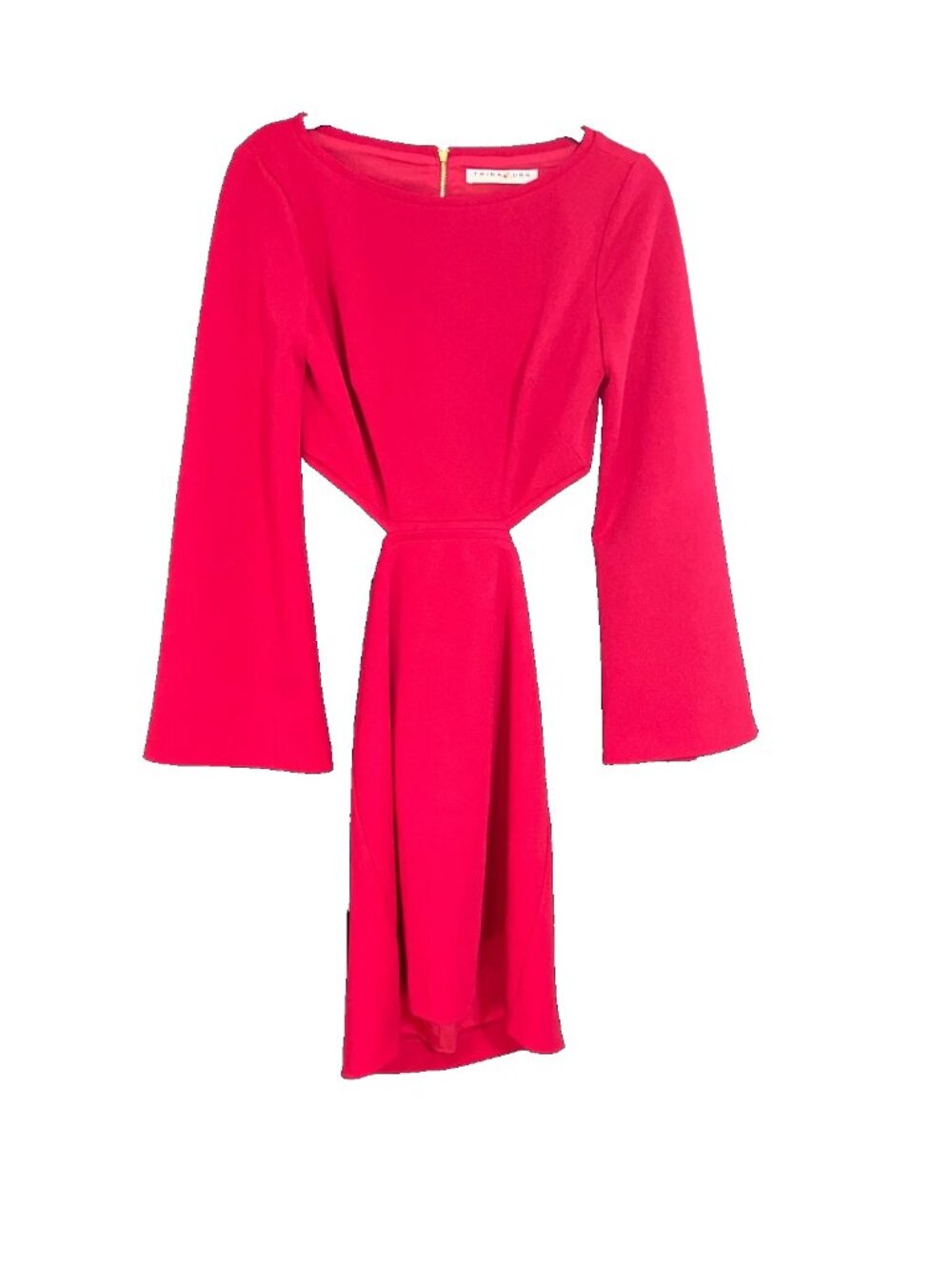 Trina Turk NWOT Hot Pink Open Back Bell Sleeve Dress 4 Small Vacation Resort